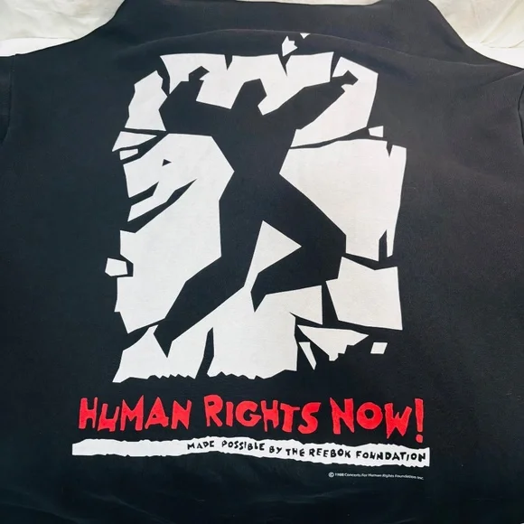 Reebok Human Rights Now! Hoodie Mens X-Large H65683 MSRP $70 - Picture 3 of 12